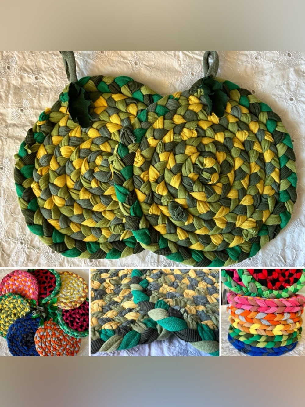 Braided Trivet Potholder Set of 2